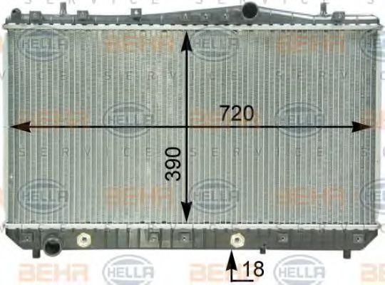 8MK 376 762-621 BEHR+HELLA+SERVICE Cooling System Radiator, engine cooling