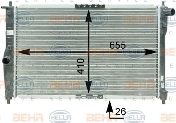 8MK 376 762-701 BEHR+HELLA+SERVICE Cooling System Radiator, engine cooling