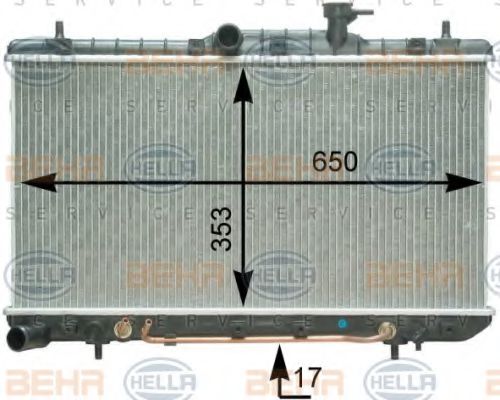 8MK 376 762-771 BEHR+HELLA+SERVICE Cooling System Radiator, engine cooling