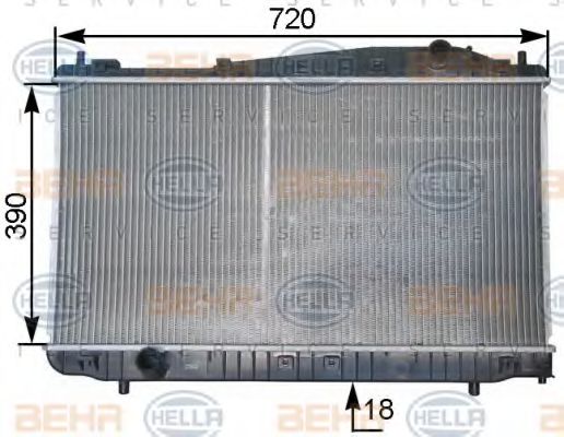 8MK 376 763-261 BEHR+HELLA+SERVICE Cooling System Radiator, engine cooling