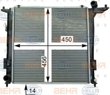 8MK 376 763-351 BEHR+HELLA+SERVICE Cooling System Radiator, engine cooling