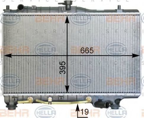 8MK 376 763-391 BEHR+HELLA+SERVICE Cooling System Radiator, engine cooling
