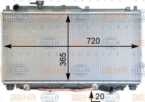 8MK 376 763-411 BEHR+HELLA+SERVICE Cooling System Radiator, engine cooling