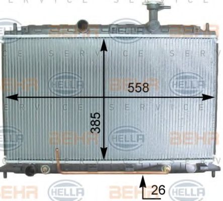 8MK 376 763-491 BEHR+HELLA+SERVICE Cooling System Radiator, engine cooling