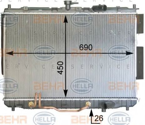 8MK 376 763-571 BEHR+HELLA+SERVICE Cooling System Radiator, engine cooling