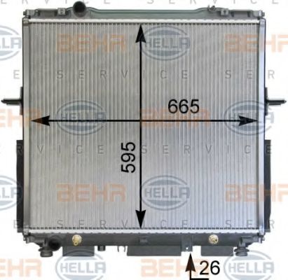 8MK 376 763-601 BEHR+HELLA+SERVICE Cooling System Radiator, engine cooling