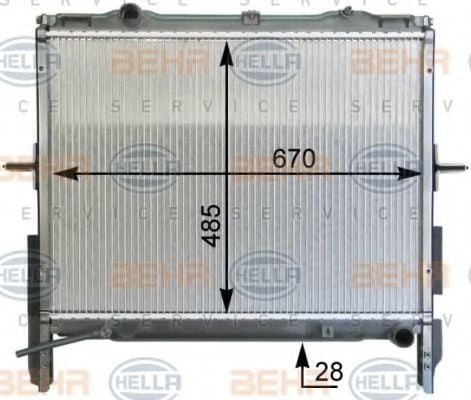 8MK 376 763-621 BEHR+HELLA+SERVICE Cooling System Radiator, engine cooling