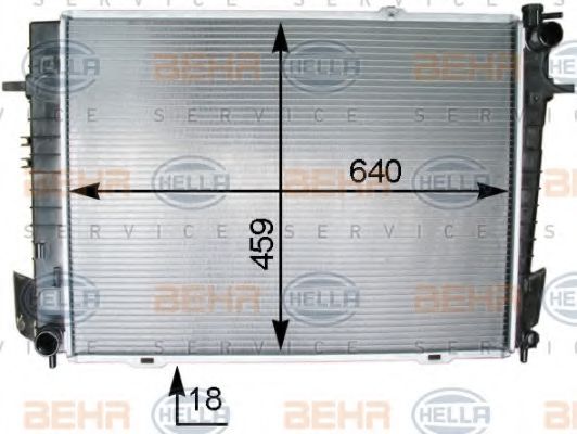 8MK 376 763-681 BEHR+HELLA+SERVICE Cooling System Radiator, engine cooling