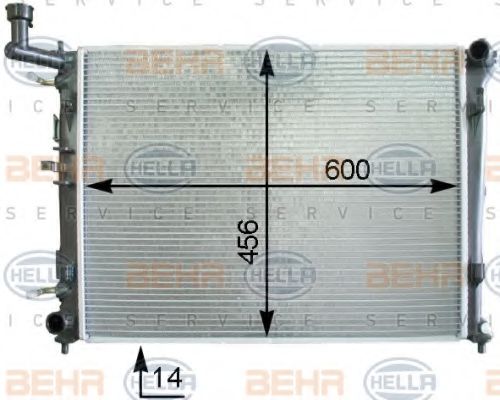 8MK 376 763-711 BEHR+HELLA+SERVICE Cooling System Radiator, engine cooling