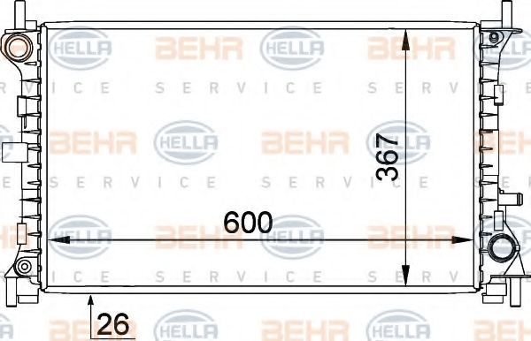 8MK 376 764-031 BEHR+HELLA+SERVICE Radiator, engine cooling