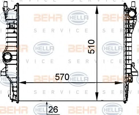 8MK 376 764-371 BEHR+HELLA+SERVICE Cooling System Radiator, engine cooling