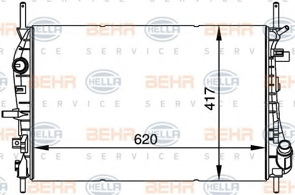 8MK 376 764-381 BEHR+HELLA+SERVICE Cooling System Radiator, engine cooling