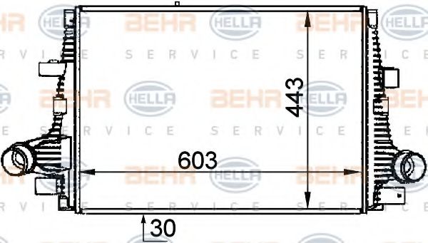 8ML 376 765-061 BEHR+HELLA+SERVICE Intercooler, charger