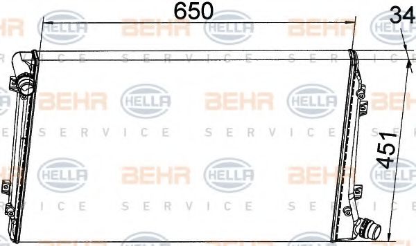 8MK 376 765-124 BEHR+HELLA+SERVICE Radiator, engine cooling