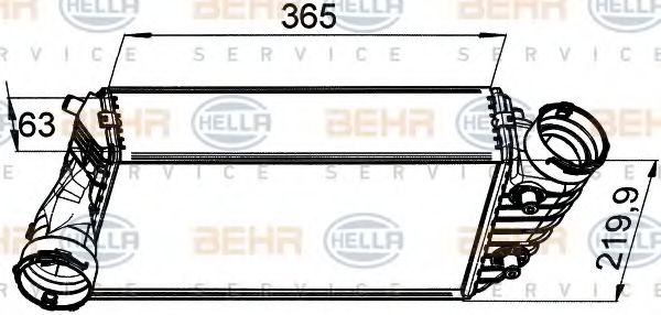 8ML 376 765-471 BEHR+HELLA+SERVICE Intercooler, charger