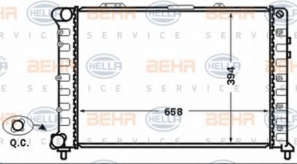 8MK 376 766-061 BEHR+HELLA+SERVICE Cooling System Radiator, engine cooling
