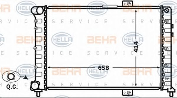 8MK 376 766-091 BEHR+HELLA+SERVICE Radiator, engine cooling