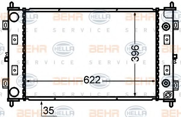 8MK 376 766-511 BEHR+HELLA+SERVICE Cooling System Radiator, engine cooling