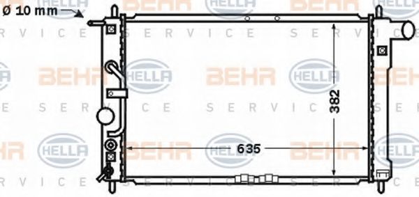 8MK 376 767-331 BEHR+HELLA+SERVICE Cooling System Radiator, engine cooling