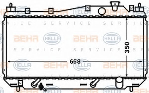 8MK 376 768-301 BEHR+HELLA+SERVICE Cooling System Radiator, engine cooling