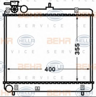 8MK 376 768-491 BEHR+HELLA+SERVICE Cooling System Radiator, engine cooling