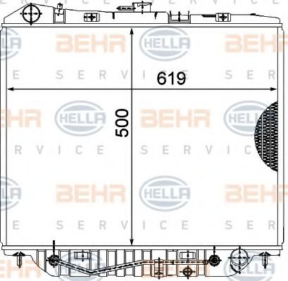 8MK 376 771-101 BEHR+HELLA+SERVICE Radiator, engine cooling