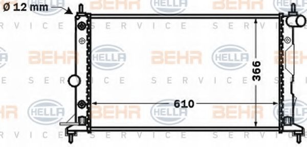 8MK 376 771-181 BEHR+HELLA+SERVICE Cooling System Radiator, engine cooling