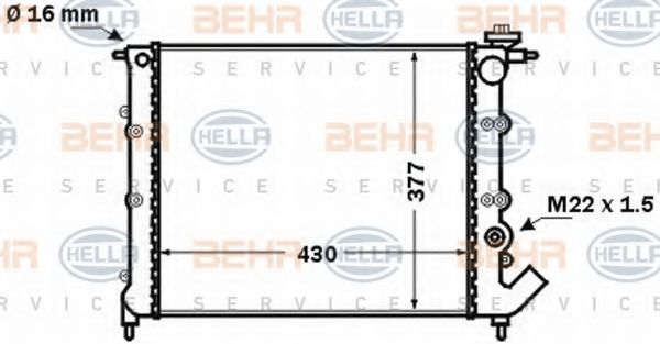 8MK 376 771-541 BEHR+HELLA+SERVICE Cooling System Radiator, engine cooling
