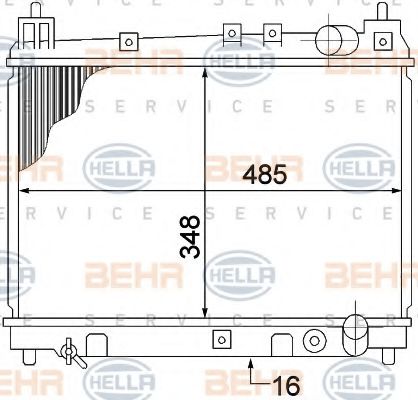 8MK 376 773-481 BEHR+HELLA+SERVICE Cooling System Radiator, engine cooling