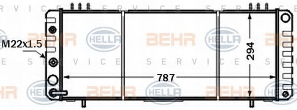 8MK 376 774-271 BEHR+HELLA+SERVICE Cooling System Radiator, engine cooling