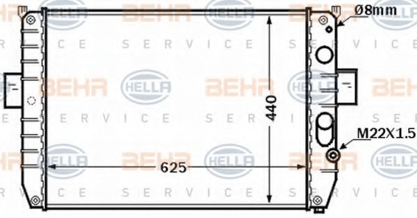 8MK 376 774-401 BEHR+HELLA+SERVICE Cooling System Radiator, engine cooling