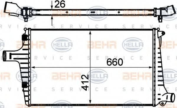 8ML 376 776-044 BEHR+HELLA+SERVICE Система подачи воздуха Интеркулер