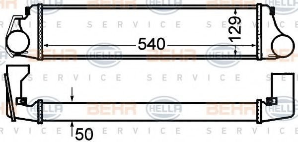 8ML 376 776-131 BEHR+HELLA+SERVICE Intercooler, charger