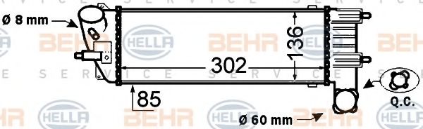 8ML 376 776-231 BEHR+HELLA+SERVICE Intercooler, charger