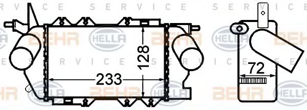 8ML 376 776-411 BEHR+HELLA+SERVICE Intercooler, charger