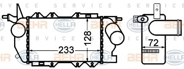 8ML 376 776-431 BEHR+HELLA+SERVICE Air Supply Intercooler, charger