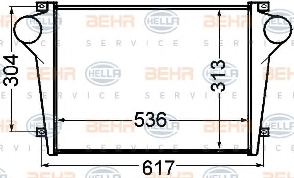 8ML 376 776-731 BEHR+HELLA+SERVICE Intercooler, charger