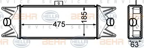 8ML 376 776-771 BEHR+HELLA+SERVICE Intercooler, charger