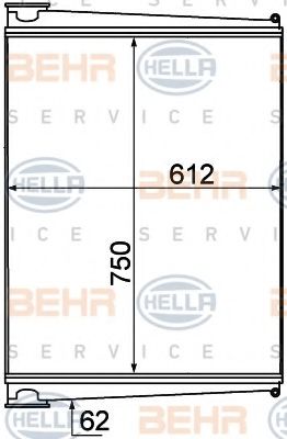 8ML 376 777-011 BEHR+HELLA+SERVICE Intercooler, charger