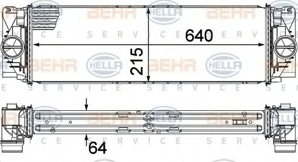 8ML 376 777-391 BEHR+HELLA+SERVICE Intercooler, charger