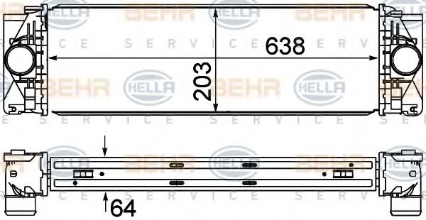 8ML 376 777-401 BEHR+HELLA+SERVICE Air Supply Intercooler, charger