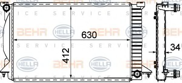 8MK 376 781-071 BEHR+HELLA+SERVICE Cooling System Radiator, engine cooling