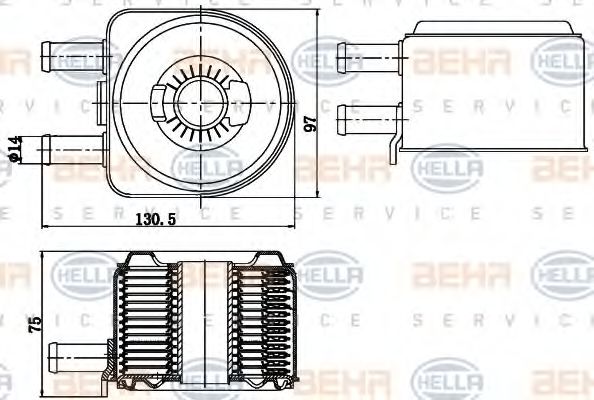 8MO 376 783-791 BEHR+HELLA+SERVICE Lubrication Oil Cooler, engine oil