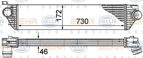 8ML 376 787-411 BEHR+HELLA+SERVICE Intercooler, charger