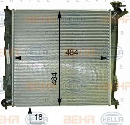 8MK 376 787-581 BEHR+HELLA+SERVICE Cooling System Radiator, engine cooling