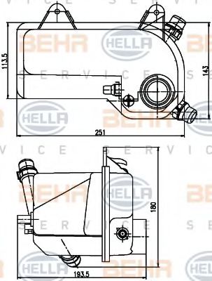 8MA 376 789-721 BEHR+HELLA+SERVICE Cooling System Expansion Tank, coolant