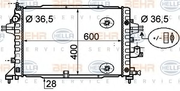 8MK 376 790-041 BEHR+HELLA+SERVICE Cooling System Radiator, engine cooling