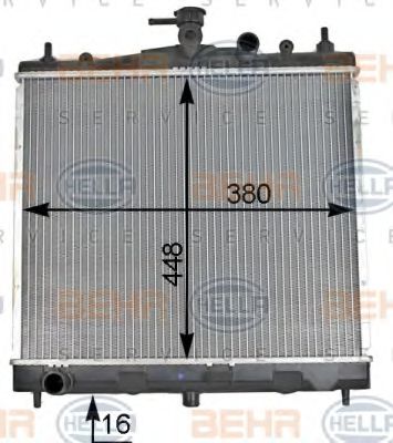 8MK 376 790-521 BEHR+HELLA+SERVICE Cooling System Radiator, engine cooling