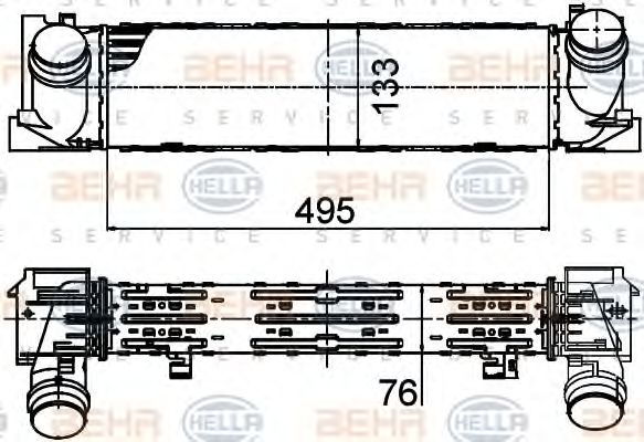 8ML 376 791-751 BEHR+HELLA+SERVICE Air Supply Intercooler, charger