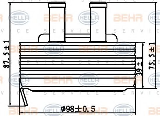 8MO 376 797-131 BEHR+HELLA+SERVICE Lubrication Oil Cooler, engine oil